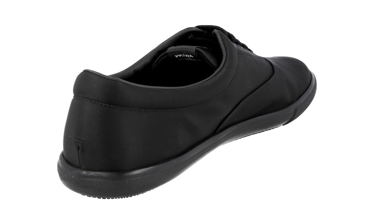 PRADA Light Nylon Leather Sneakers - Model 2EG326 - Black