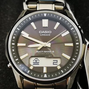 CASIO LINEAGE LCW-M100TSE-1AJF Black Silver Solar Radio Montre pour hommes Nouveau dans la boîte