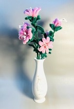 Pink Flowers Bouquet In The Vase Pipe Cleaners Handmade