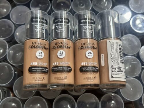 Lot 5 Revlon ColorStay 24 Hr Makeup Foundation Combi/Oily Skin, Honey Beige - Picture 2 of 2