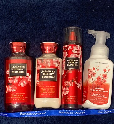 4 Pc SET Bath & Body Works Japanese Cherry Blossom, Mist 4 Pc SET Bath & Body Works Japanese Cherry Blossom, Mist