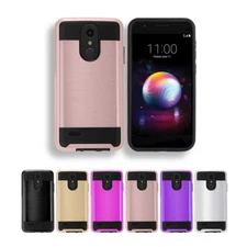 Metal Brush Design Slim Shockproof Case Cover For TracFone LG Premier Pro L413DL