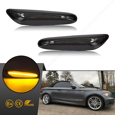 2x Led Seitenblinker Blinker Schwarz Für BMW 3er E46 E90 E91 5er E60 E61 E84 E82