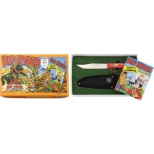 Red Ryder Anniversary Hunter Fixed Knife 4.5" Stainless Blade Red Bone Handle