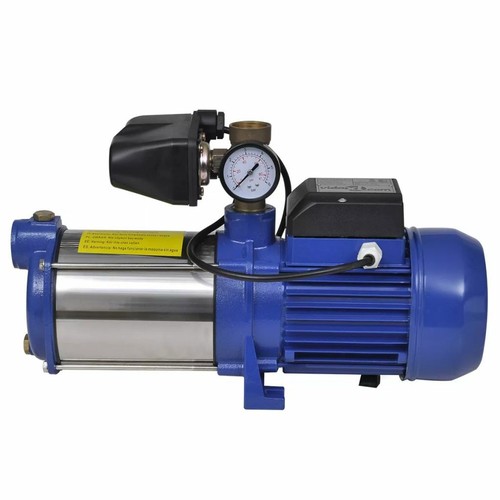Jet pomp met waterdrukmeter 1300 W 5100 L/u blauw straalpomp bewateringspomp - Afbeelding 2 van 5