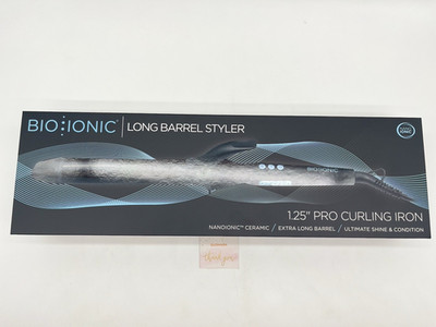 Bio Ionic Long Barrel Styler 1.25 Inch BLACK Pro Curling Iron OEM