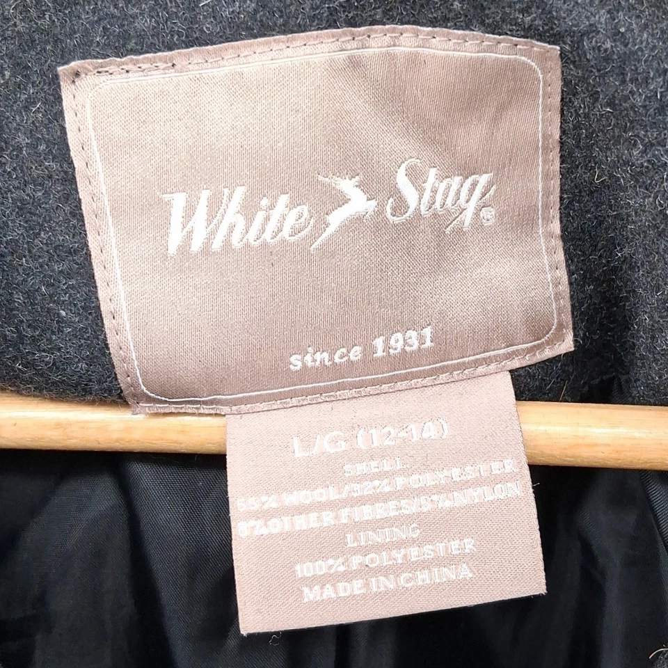 Blazer Chaqueta Blanco Ciervo Mezcla Lana Gris Carbón Carrera Oficina Botón Delantero L Foto 4 de 4