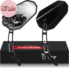 Motorcycle Mirrors Black, M8 Motorbike Rear View Mirror Side Accessories Hollow 