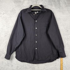 Vintage Giorgio Armani Shirt Mens 15.5 Medium Black Button Long Sleeve Pocket