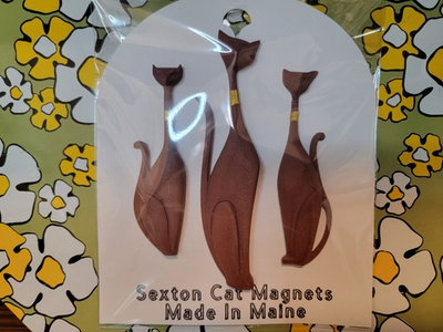 #ad #ad Sexton Cats Magnets Teak Wood Mid Century Modern MCM Atomic Retro $11.99