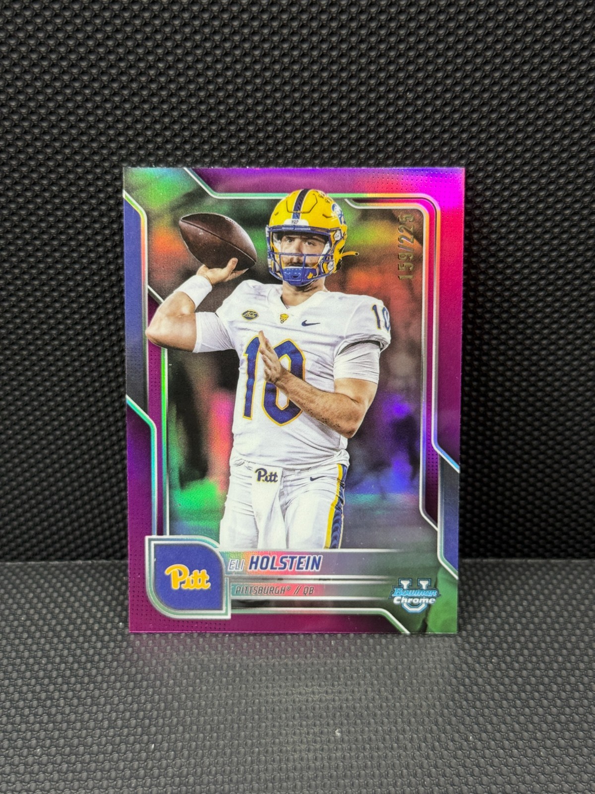 2025 Bowman Chrome University Eli Holstein /225 Pink Refractor #194 Pittsburgh