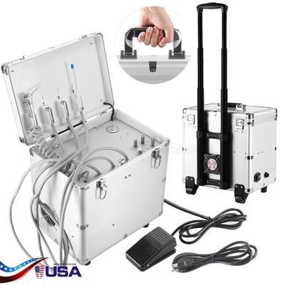 Mobile Portable Dental Delivery Unit Air Compressor Syringe Suction 4 Hole CE