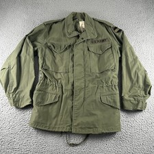 Vtg US Army Jacket Mens Small Short Green OG-107 M-65 Field Coat 70s Alpha Ind