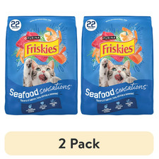 Purina Friskies Adult Dry Cat Food, Seafood Sensations - 22 lb, 2 Pack 1.55 per pound