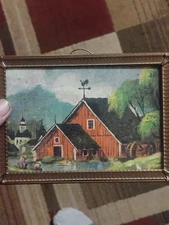 Mini Picture of Red Barn Farm Scene