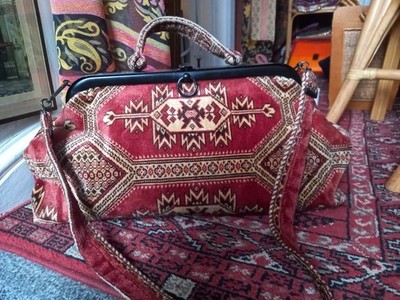Schöne Vintage Teppich Taschen von Rougham Gladstone Tasche, Party, Boho, Reisen