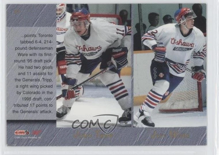 1995 Classic Draft Gold Marc Savard Darryl LaFrance John Tripp Jeff Ware #91 - Image 2 of 2