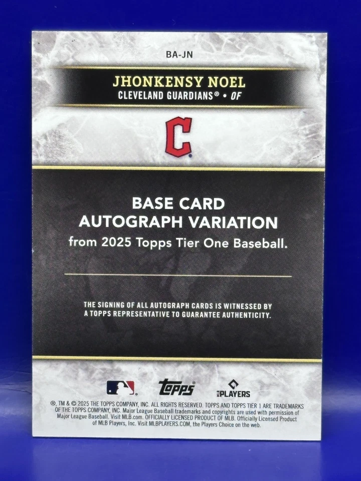 2025 Topps Tier One Jhonkensy Noel RC On Card Auto Gold Foil 89/199  #BAJN CLE - Image 2 of 2