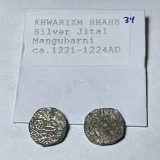 Islamic States Khwarizm Shahs Silver Jital Lot Of 2 -34-