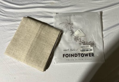 Foindtower  22x22 Inch Natural Beige 100% Natural Square Pillow Shams