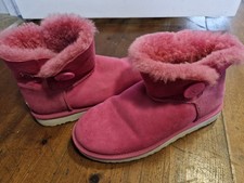 Ugg Pink Mini Bailey Button Boots Size uk 7.5