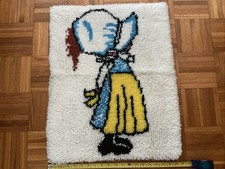 Holly Hobbie Vintage Latch Hook Rug Wall Hanging 20 X 25 Girls Room