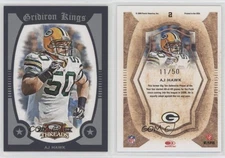 2009 Donruss Threads Pro Gridiron Kings Blue Framed /50 AJ Hawk #2