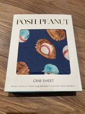 Posh Peanut Essential Reimagined Crib Sheet New In Package Baseball