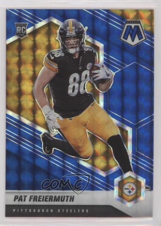 2021 Panini Mosaic Rookies Blue Mosaic Prizm 13/99 Pat Freiermuth #332 0s9t