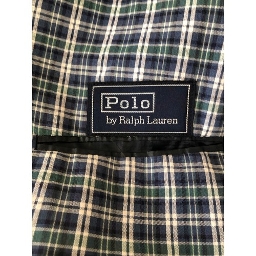 Vintage Men's Polo Ralph Lauren Summer Cotton Jacket Madras Plaid Blazer XL Blue - Picture 5 of 21
