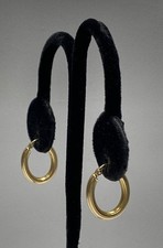 14k Yellow Gold Textured Hinged Hoop Earrings 2.04g