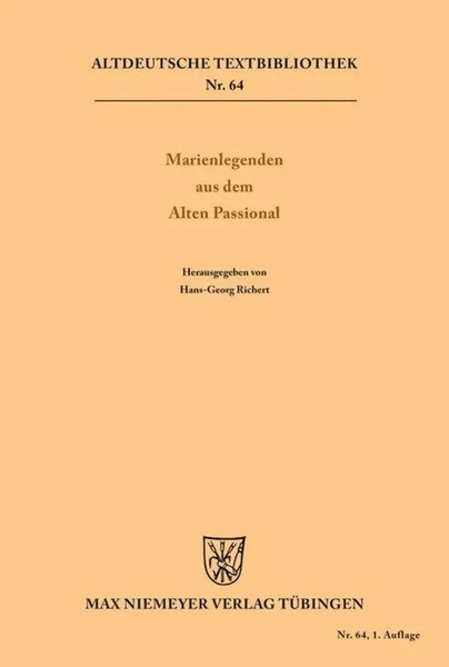 Hans-Georg Richert | Marienlegenden Aus Dem Alten Passional | Taschenbuch (2016)-image