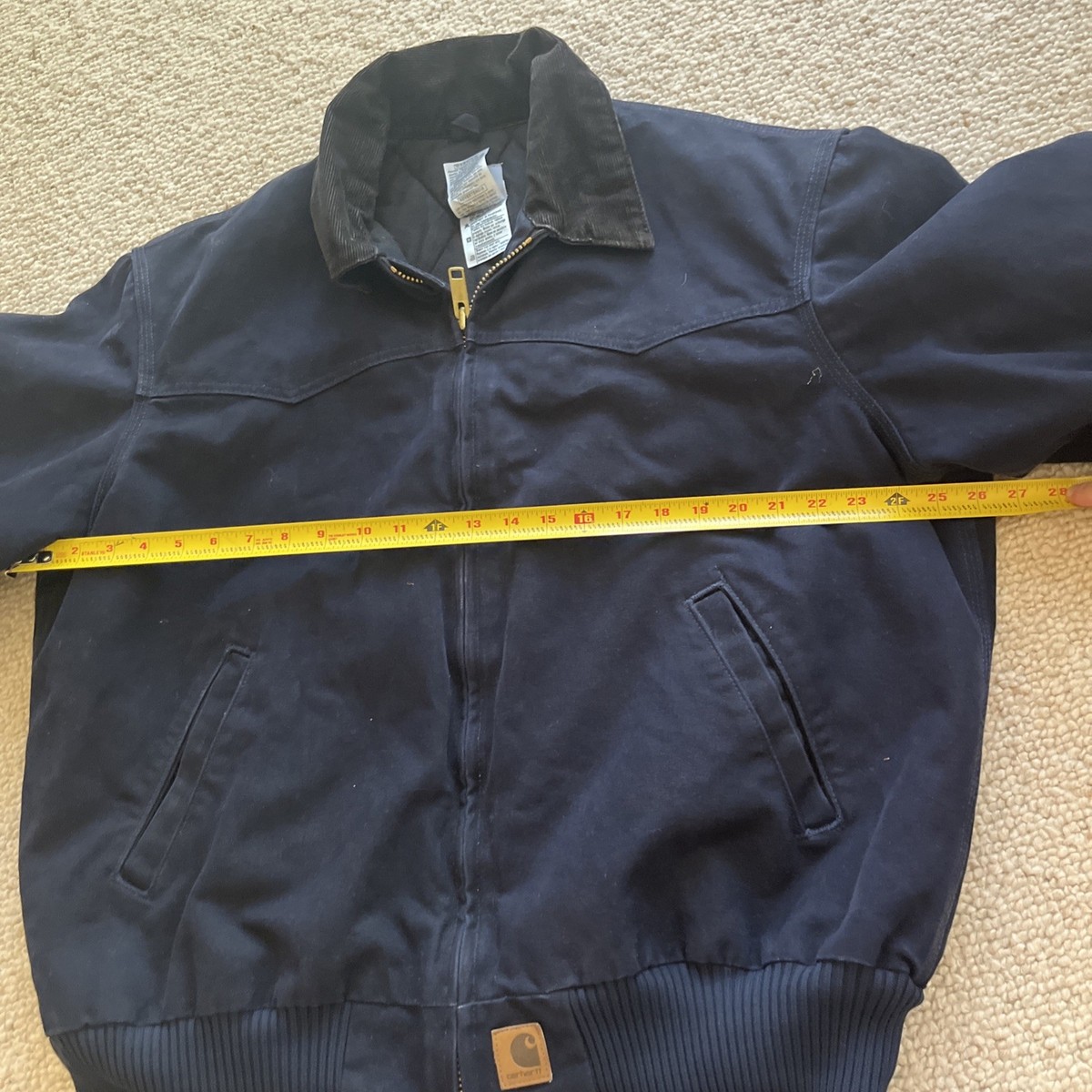 VTG 00s Carhartt Navy Blue Quilted Lined Santa Fe Work Jacket Size