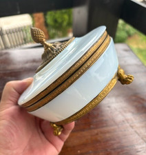 Antique French Bulle de Savon Opaline Glass Jewelry Casket