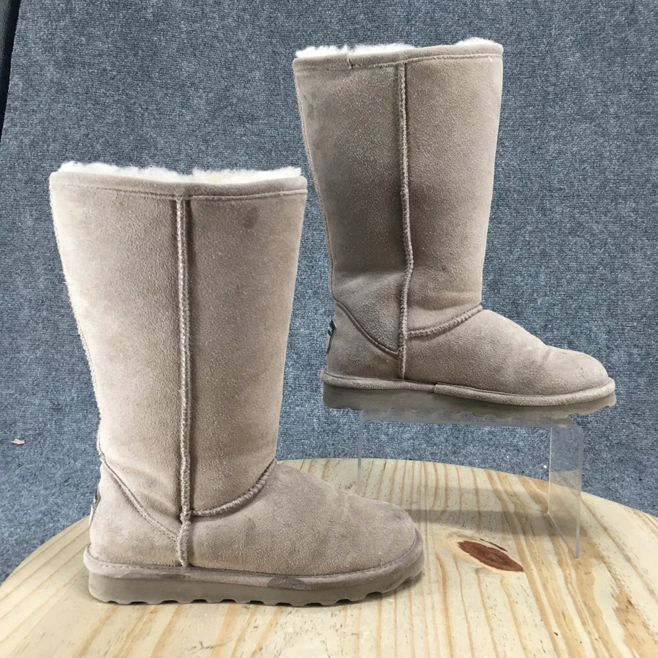 Bearpaw Boots Womens 6 Elle Tall Shearling Winter Boots Brown Suede Pull On - Image 2 of 4