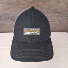 Vortex Snapback Trucker Hat Black One Size Adjustable Mesh Back 6 Panel