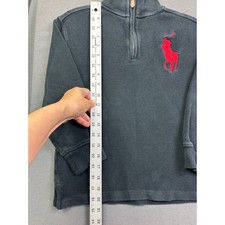 Polo Ralph Lauren Kids Quarter Zip Pullover Sweater Black Red Big Pony Size S 8