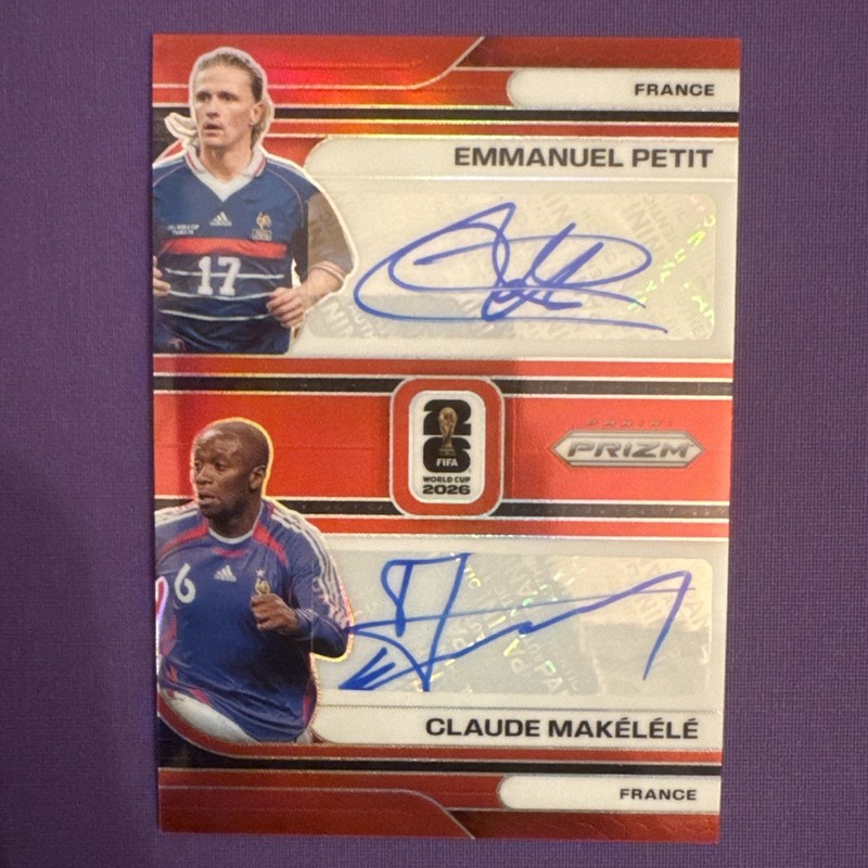2026 PANINI PRIZM EMMANUEL PETIT CLAUDE MAKELELE DUAL RED AUTO /49 #DS-EC CUP