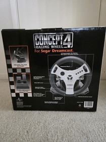 Sega Dreamcast Interact Concept 4 Racing Wheel Driving Wheel & Foot Pedal NEW.
