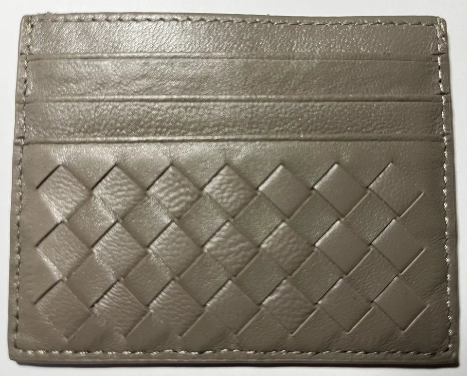 Tarjetero de piel de cordero Bottega Veneta Intrecciato - marrón coñac Foto 4 de 4