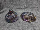 L.E. Smith Carnival Glass Dome Butter Dish Aztec Sunburst Pinwheel Hobstar — photo 2