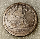 New Listing1857 P LIBERTY SEATED SILVER QUARTER VG