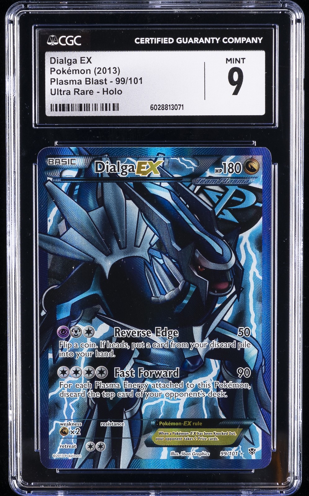 2013 POKEMON PLASMA BLAST - ULTRA RARE - HOLO #99 DIALGA EX CGC 9