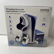 OIVO Horizontal Stand with Cooling Fan Controller Charger Station Dock PS5 DMG B