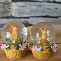 2 X Schneekugel Hase Figur 4.5/7 Cm Osterdeko Dekoration Oster Osterhase Deko