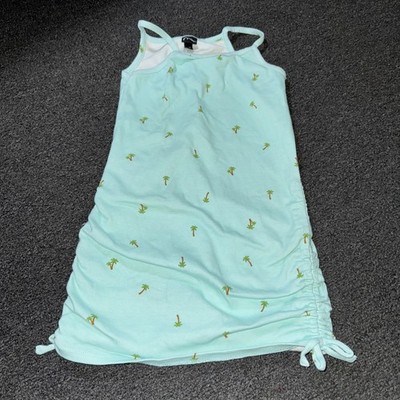 Art Class Girl's Dress Blouse Tank Palm Print Green Medium 7/8 Summer