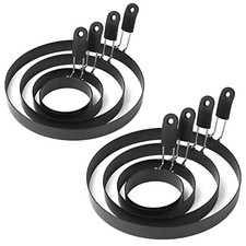 Egg Rings 8 Packs Stainless Steel Pancake Molds And Egg Ring Set Nonstick Round