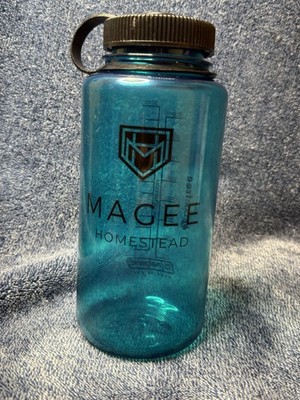 Nalgene 32oz Wide Mouth Water Bottle Blue BPA Free Made in USA Magee Homestead