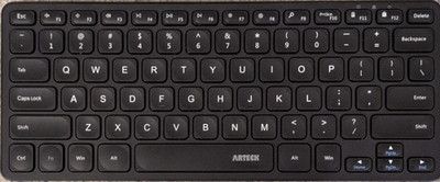 Arteck HW305 Mini Wireless QWERTY Keyboard English Black Portable Multimedia