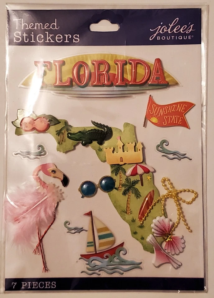 Nuevo Lote de 12 Paquetes de Pegatinas 3D Temáticas Hinchadas París Florida Pandas Gatos Cactus Foto 2 de 4